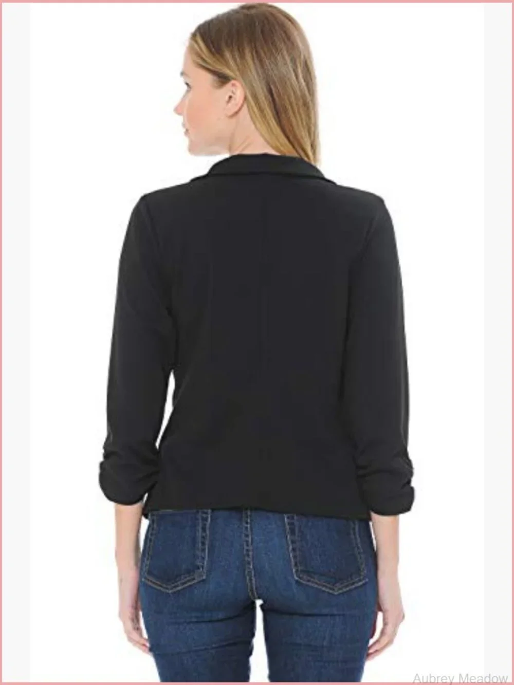 Women's 3/4 Sleeve Knit Blazer - Slim Fit Office Blazer